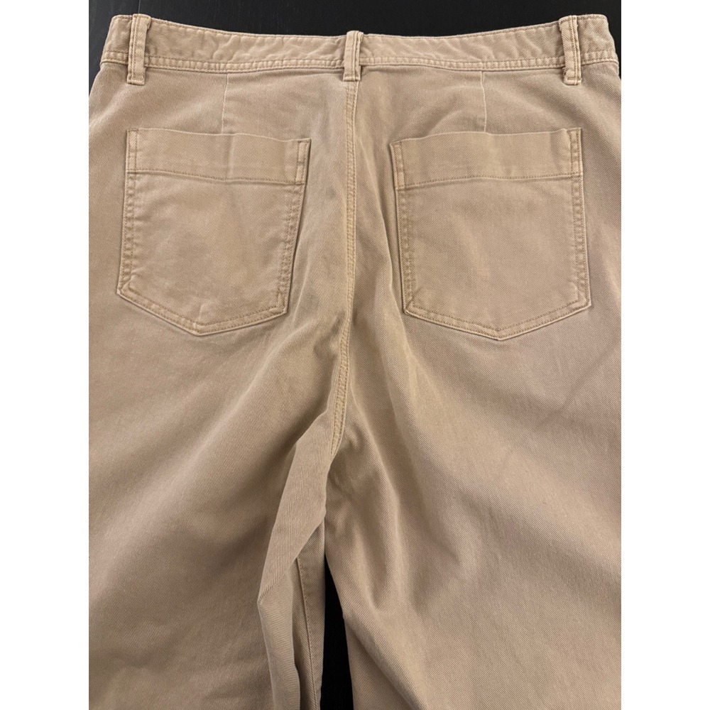 Gap Jeans High-Rise Wide-Leg Crop Womens 14 Tall Tan Distressed Denim Stretch - Picture 8 of 11